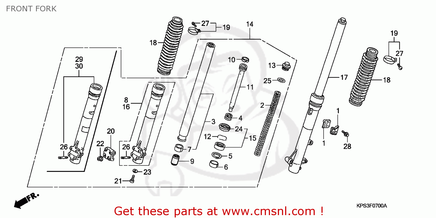 Honda CRF230F 2005 (5) AUSTRALIA FRONT FORK - buy FRONT FORK spares online