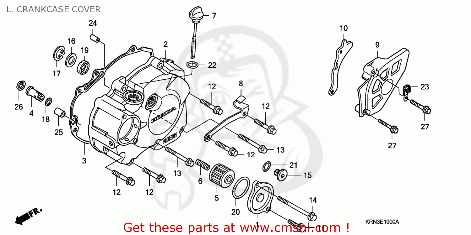 Honda CRF250R 2007 (7) EUROPEAN DIRECT SALES / CMF L. CRANKCASE COVER ...