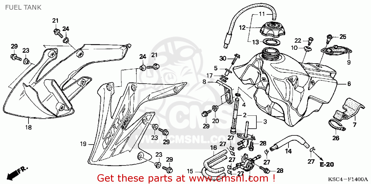Honda CRF250X 2005 (5) CALIFORNIA FUEL TANK - buy FUEL TANK spares online