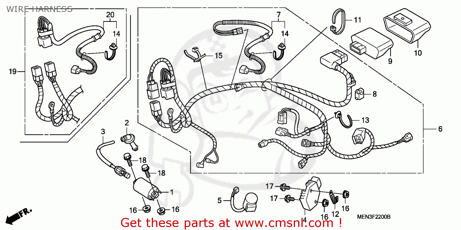 Honda CRF450R 2010 (A) EUROPEAN DIRECT SALES WIRE HARNESS