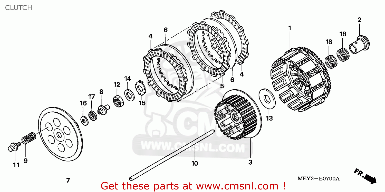 Honda CRF450X 2007 (7) EUROPEAN DIRECT SALES CLUTCH buy CLUTCH spares