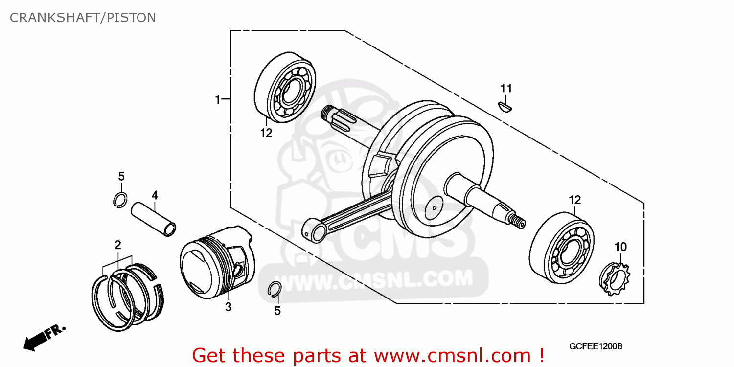 Honda CRF70F 2011 (B) AUSTRALIA CRANKSHAFT/PISTON - buy CRANKSHAFT ...