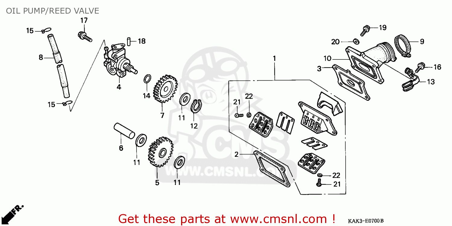 Honda CRM125R 1992 (N) FRANCE / CMF OIL PUMP/REED VALVE - buy OIL PUMP ...