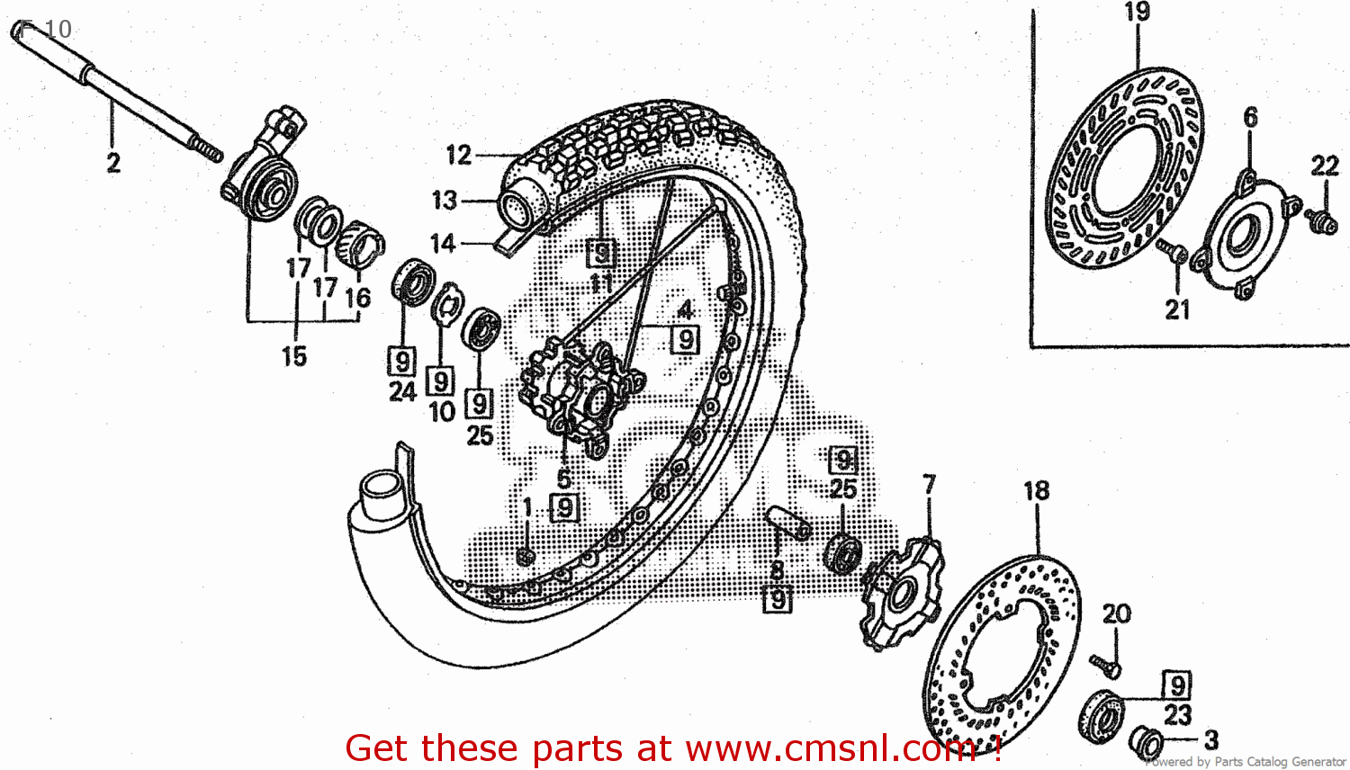 Honda CRM250R 1989 (K) JAPAN MD24-100 F-10 - buy F-10 spares online