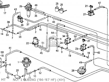 Honda CRX 1986 (G) 2DR HF (KA,KH,KL) parts lists and schematics