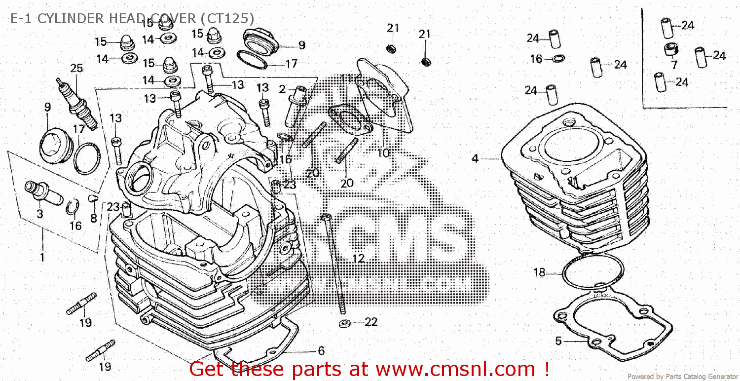 Honda CT125 1986 (G) AUSTRALIA E-1 CYLINDER HEAD COVER (CT125) - buy E ...