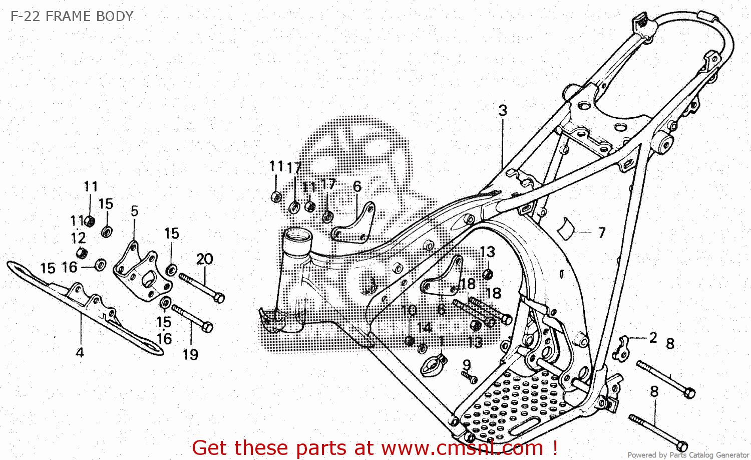 Honda CT125 1987 (H) F-22 FRAME BODY - buy F-22 FRAME BODY spares online