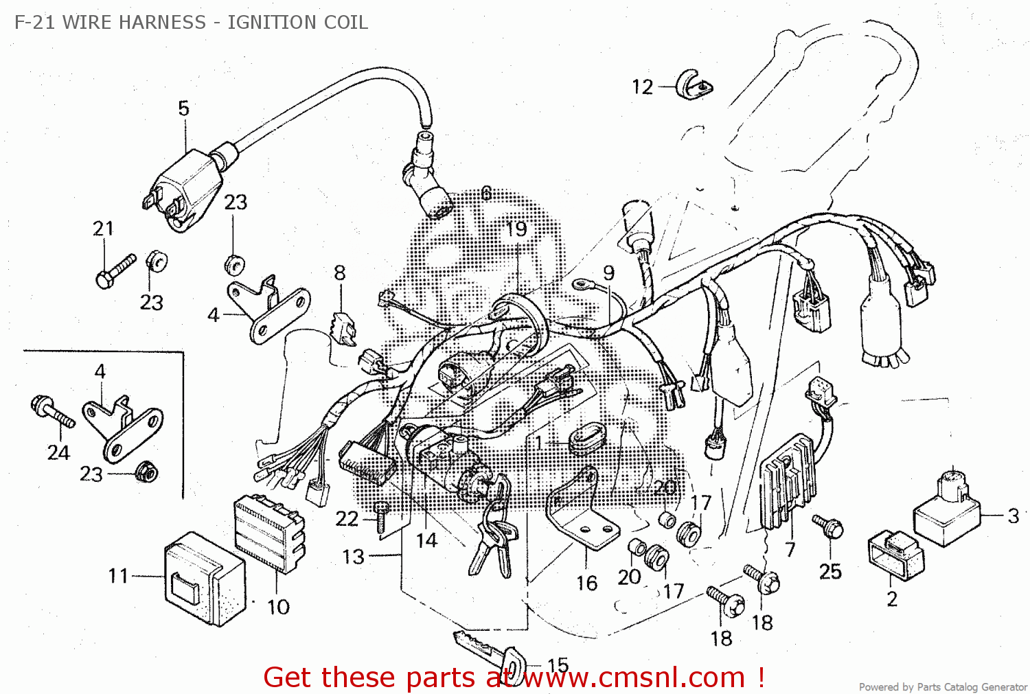 Honda CT200 1986 (G) F-21 WIRE HARNESS - IGNITION COIL - Buy F-21 WIRE ...