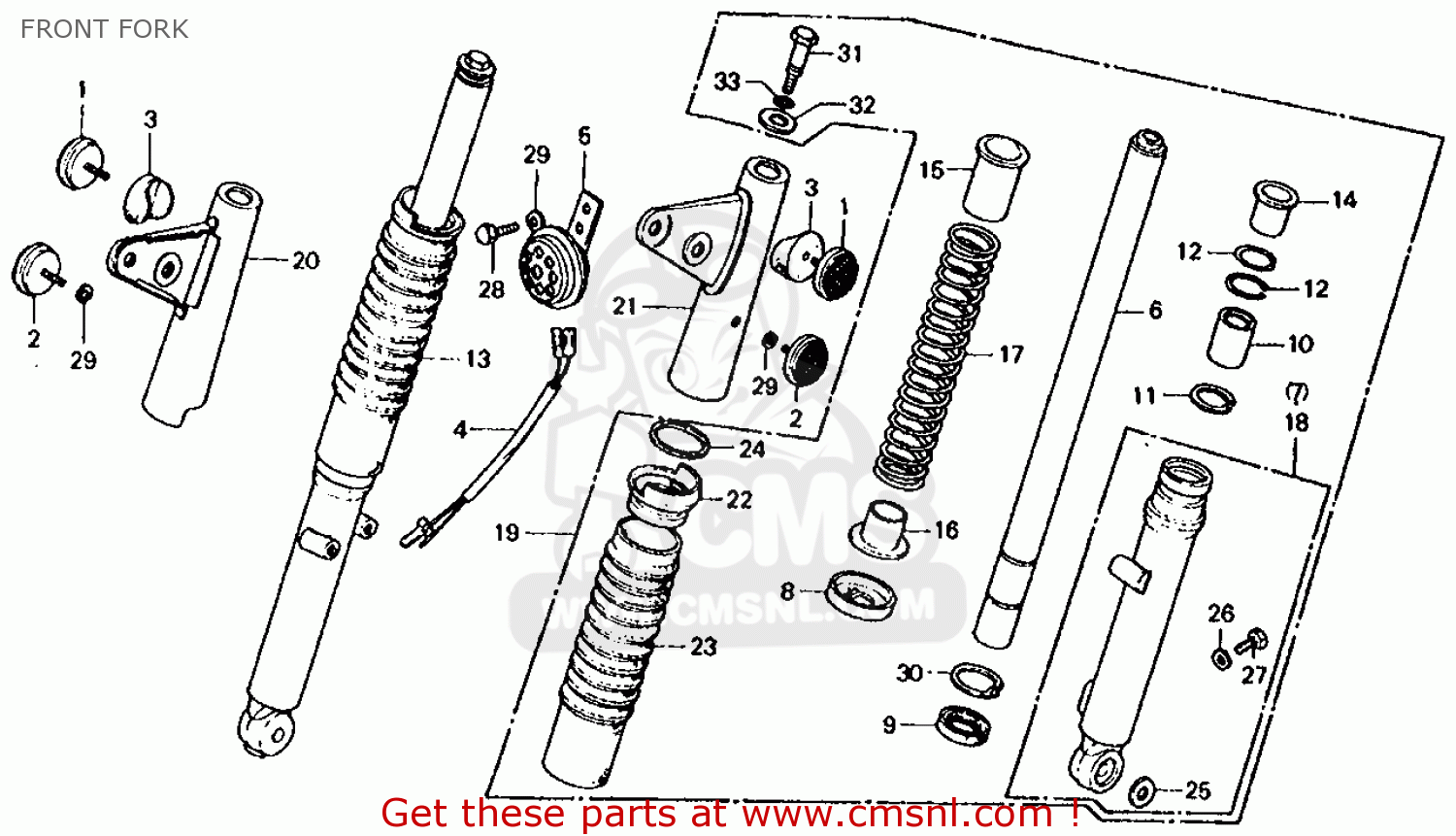 Honda CT70 TRAIL 70 1976 USA parts lists and schematics