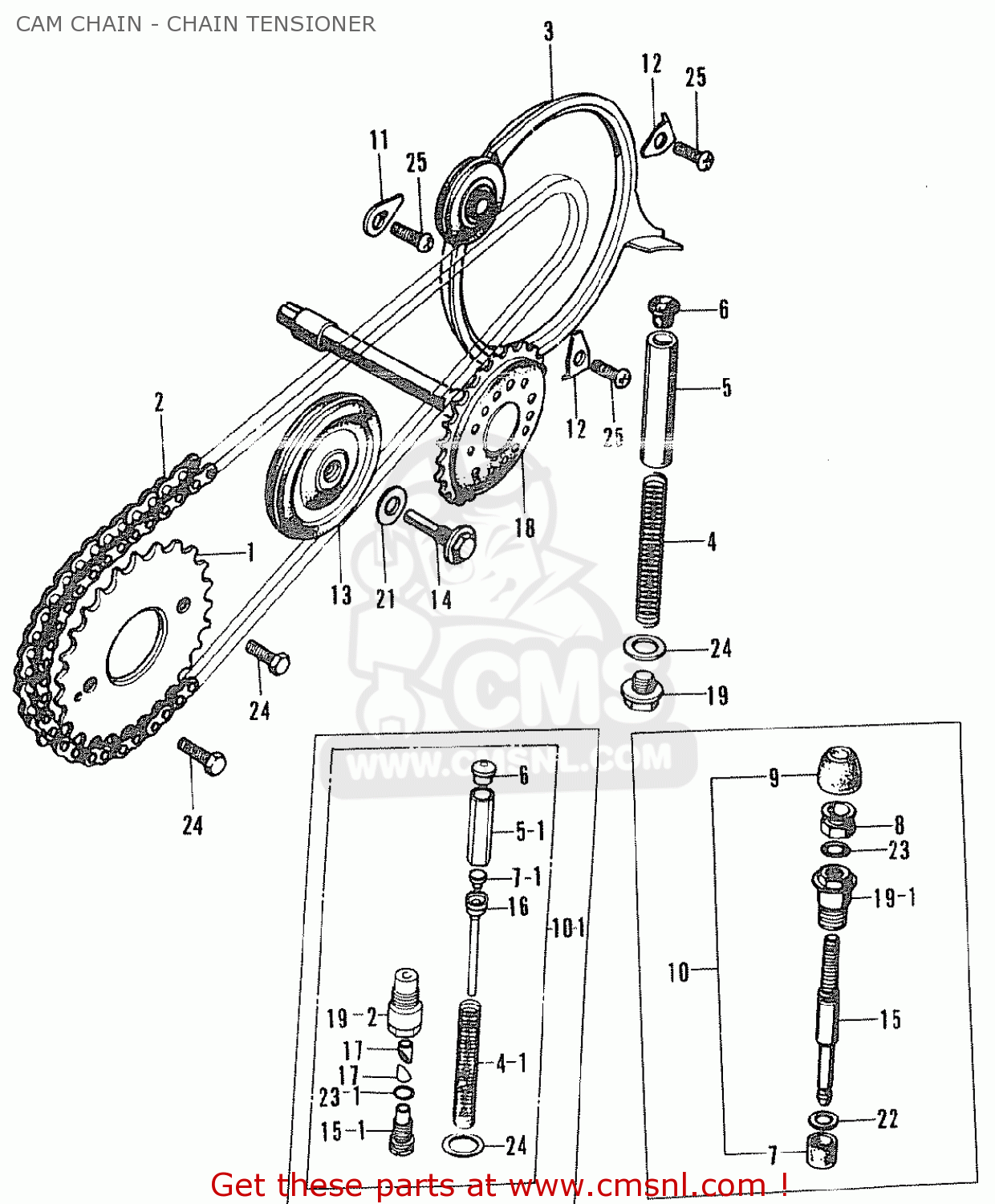 Honda CT90 TRAIL K0 GENERAL EXPORT CAM CHAIN - CHAIN TENSIONER - buy ...