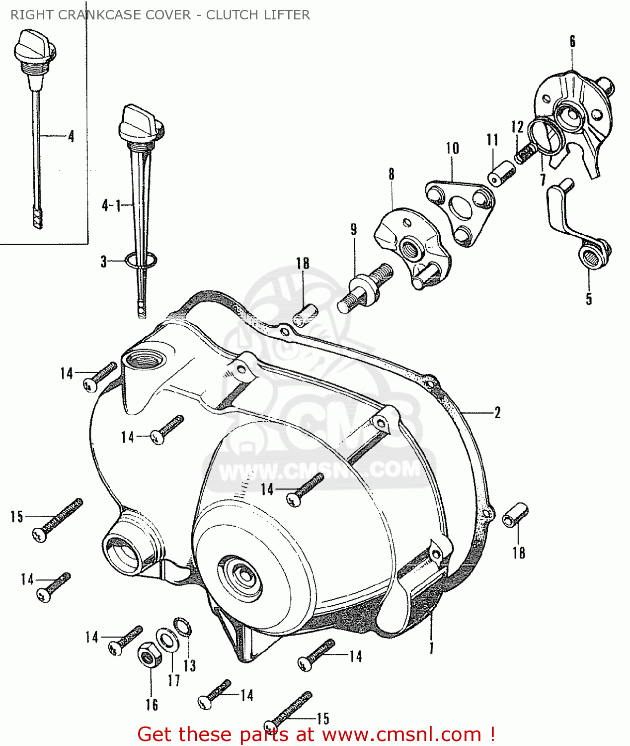 Honda Ct90 Trail K0 General Export Right Crankcase Cover - Clutch ...