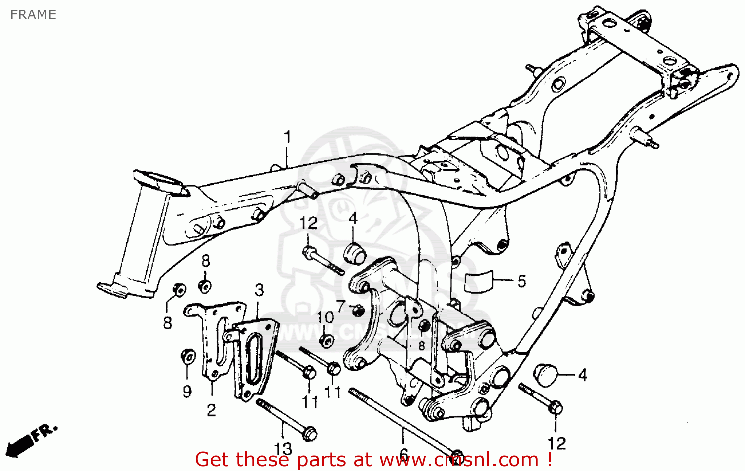 Honda Cx500 1978 Usa Frame - schematic partsfiche