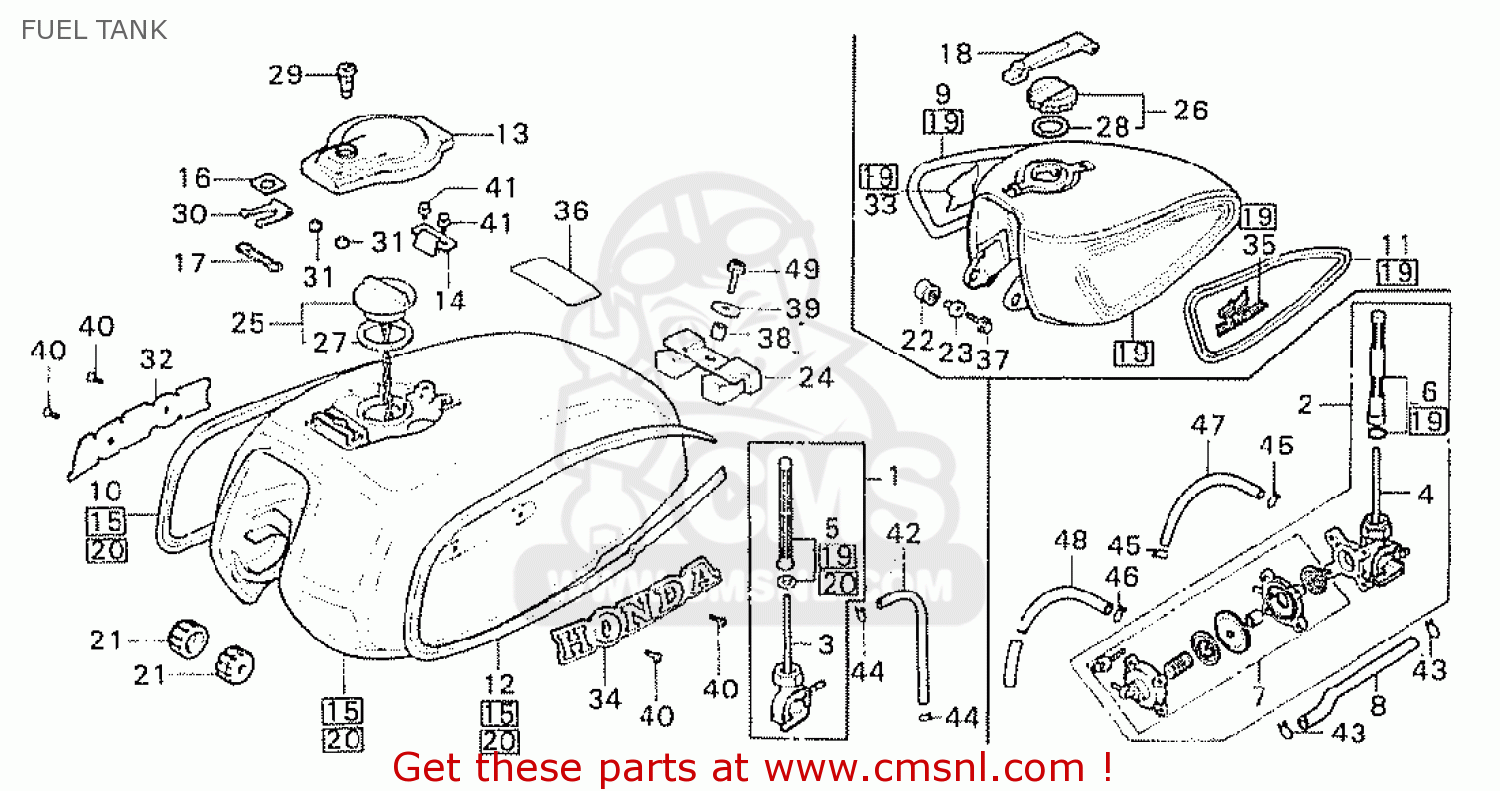 Honda CX500 1980 (A) AUSTRALIA FUEL TANK buy FUEL TANK spares online