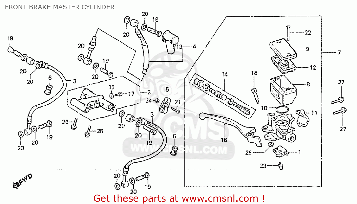 Honda CX500 1981 (B) AUSTRALIA FRONT BRAKE MASTER CYLINDER buy FRONT