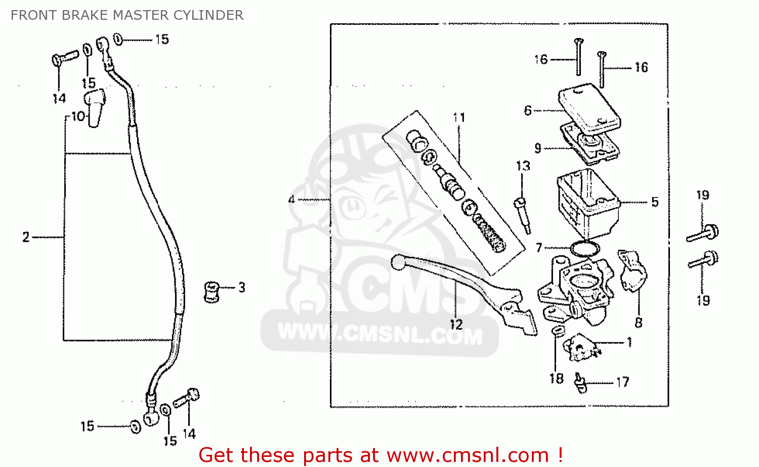 Honda CX500C CUSTOM 1981 (B) CANADA FRONT BRAKE MASTER CYLINDER buy