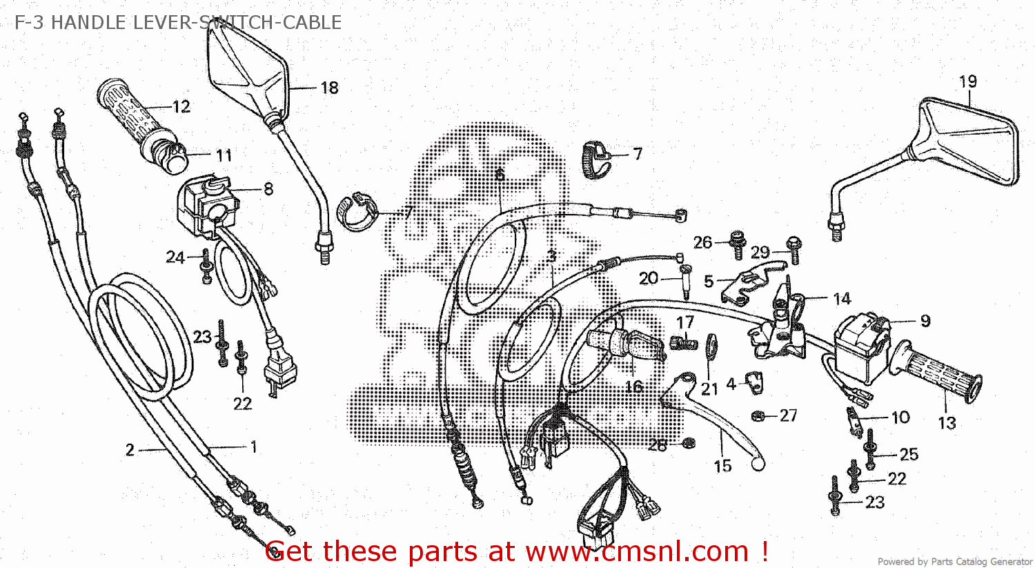 Honda CX500E 1982 (C) F-3 HANDLE LEVER-SWITCH-CABLE - buy F-3 HANDLE ...