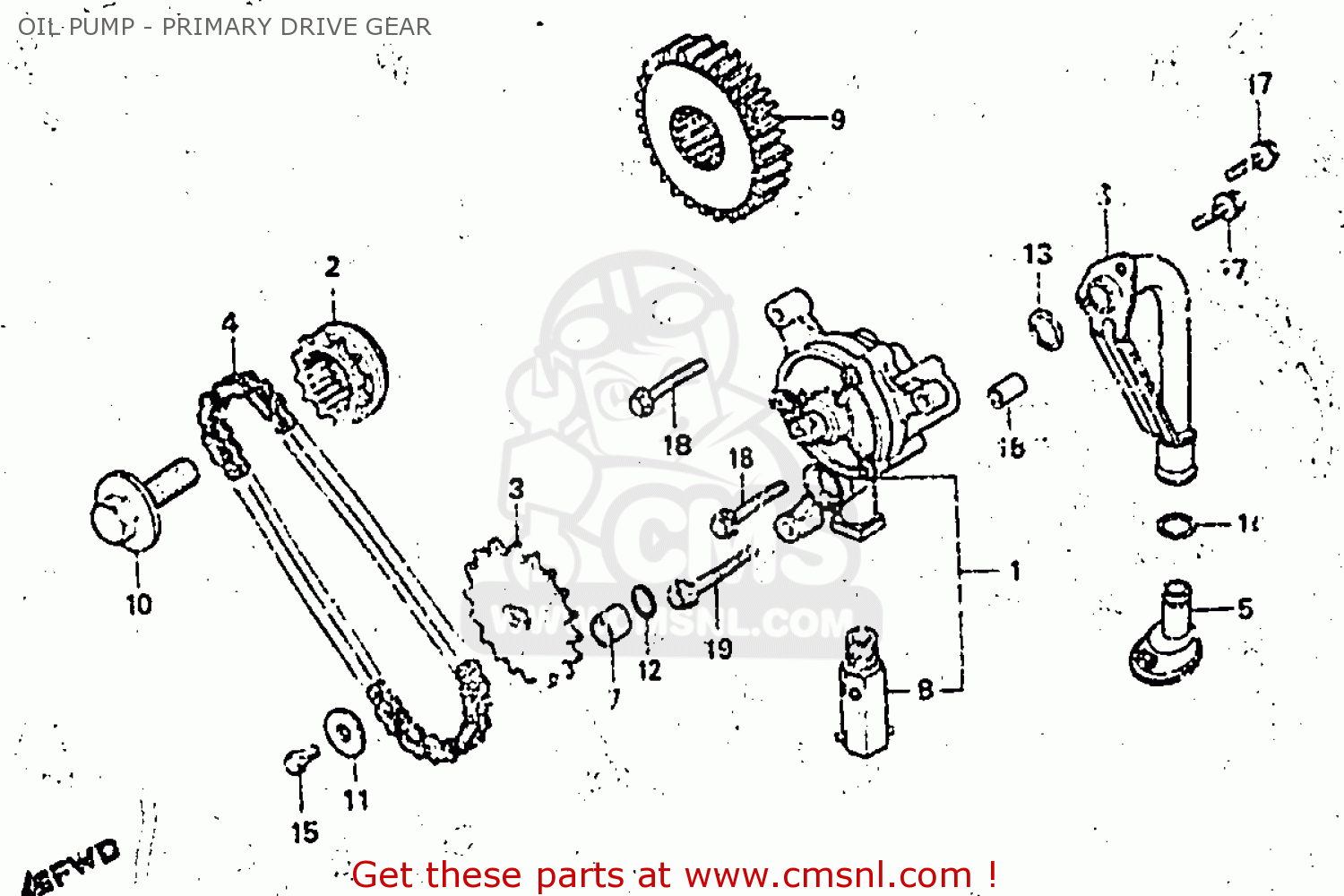 Honda CX650E 1983 (D) ENGLAND OIL PUMP PRIMARY DRIVE GEAR buy OIL