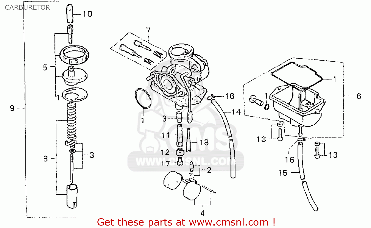 Honda CY50 K2 GERMANY CARBURETOR - buy CARBURETOR spares online