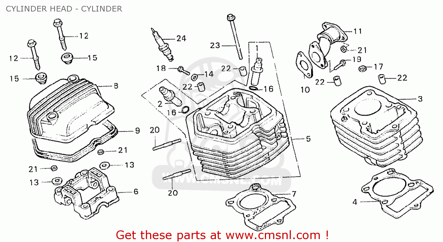 Honda CY50 K2 GERMANY CYLINDER HEAD - CYLINDER - buy CYLINDER HEAD ...