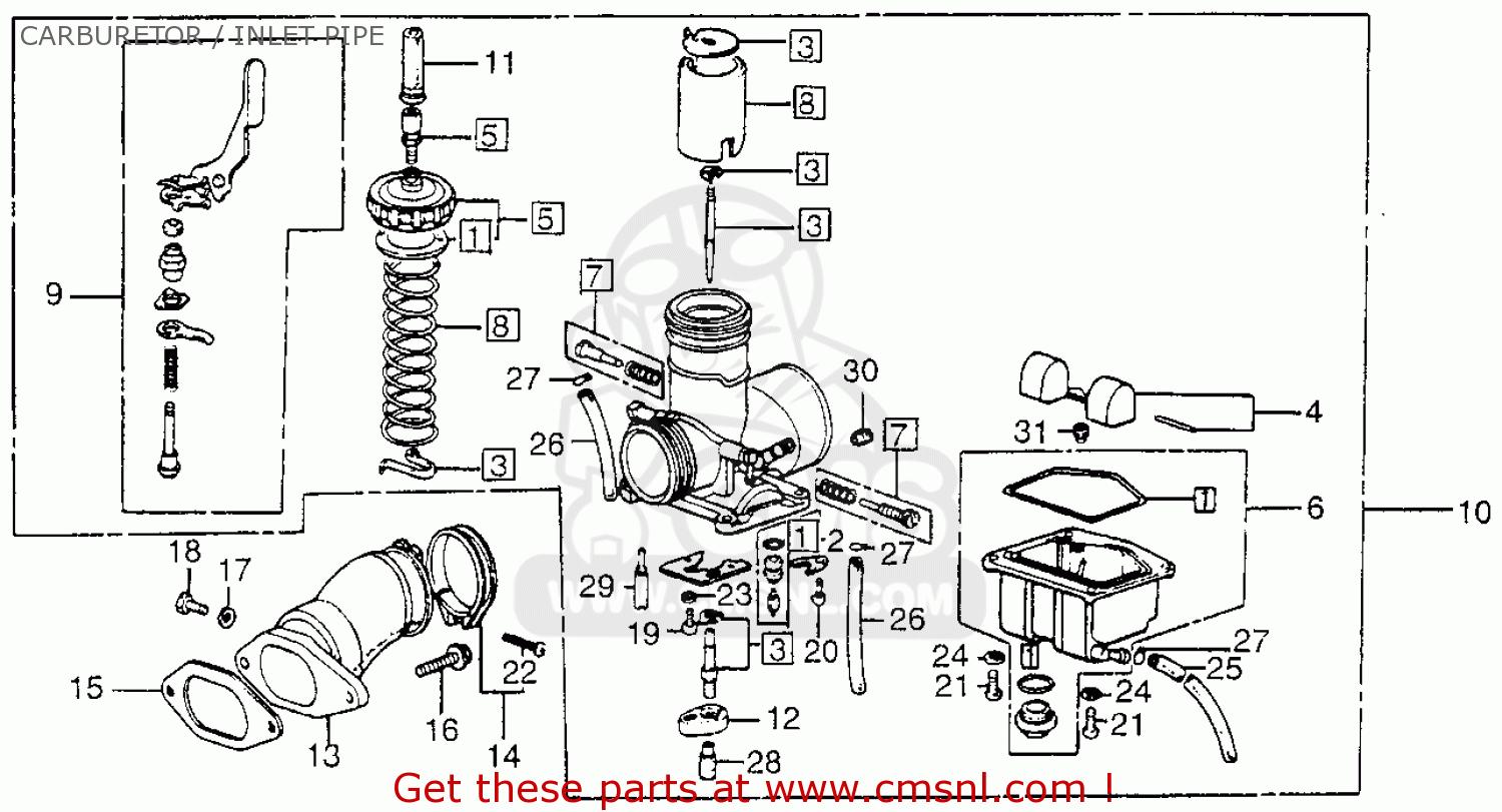 Honda Fl250 1983 Usa Carburetor / Inlet Pipe - schematic ... 1987 honda trx 90 wiring diagram schematic 