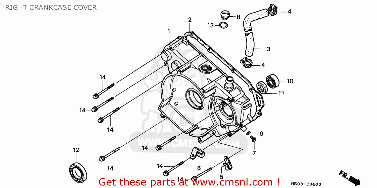 Honda FL400R PILOT 1989 (K) EUROPEAN DIRECT SALES RIGHT CRANKCASE COVER