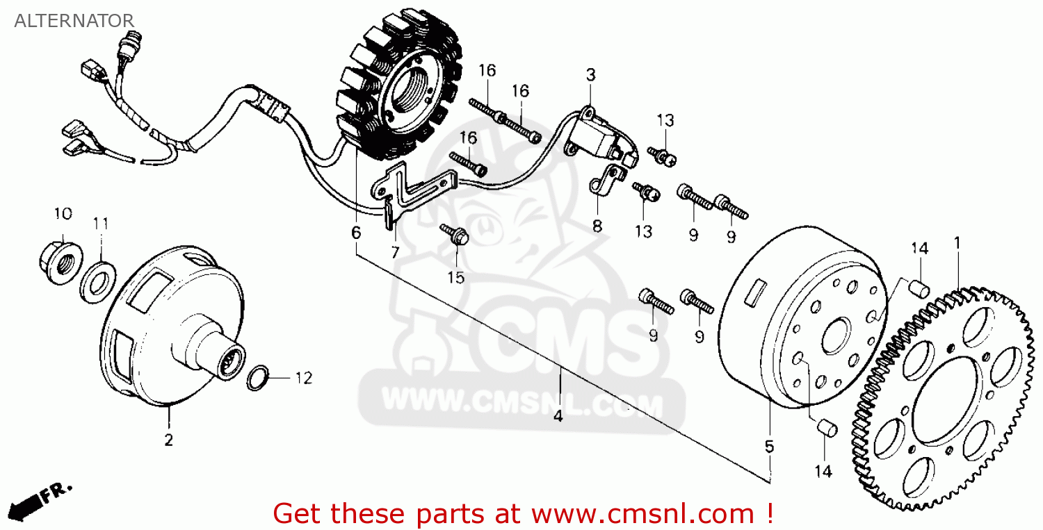 Honda FL400R PILOT 1989 (K) USA ALTERNATOR - buy ALTERNATOR spares online