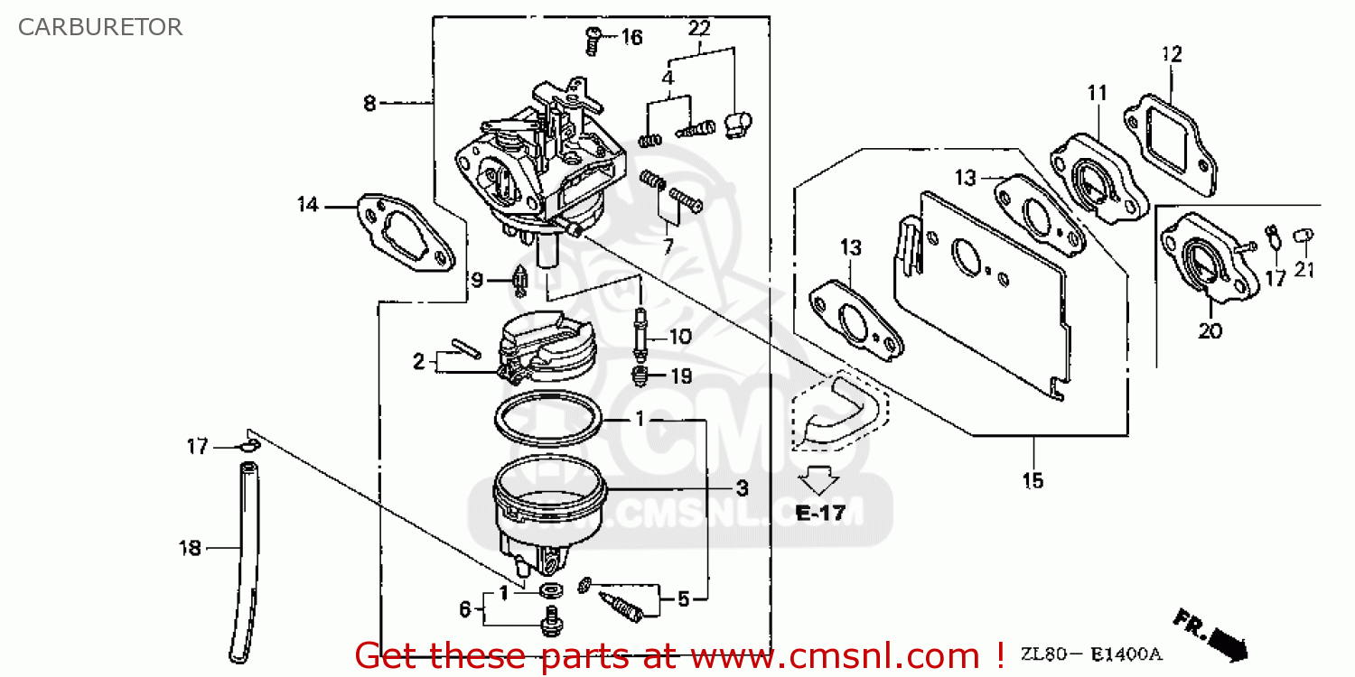 Honda GC160\QHC\14ZL81E4 CARBURETOR buy CARBURETOR spares online