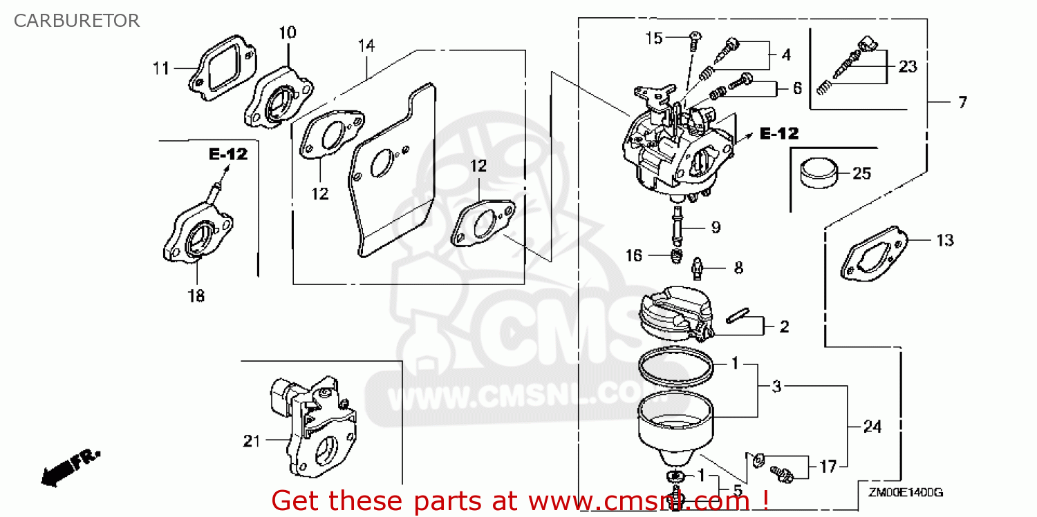 Honda GCV160E\A1E8\14ZM01E4 CARBURETOR buy CARBURETOR spares online