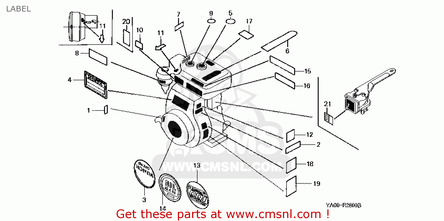 Honda GK200\SAGD\13YA01E7 LABEL - buy LABEL spares online