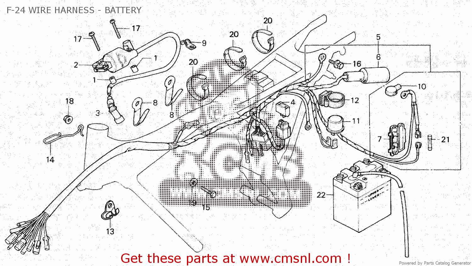 Honda GL100 1981 (B) MALAYSIA F-24 WIRE HARNESS - BATTERY - buy F-24 ...