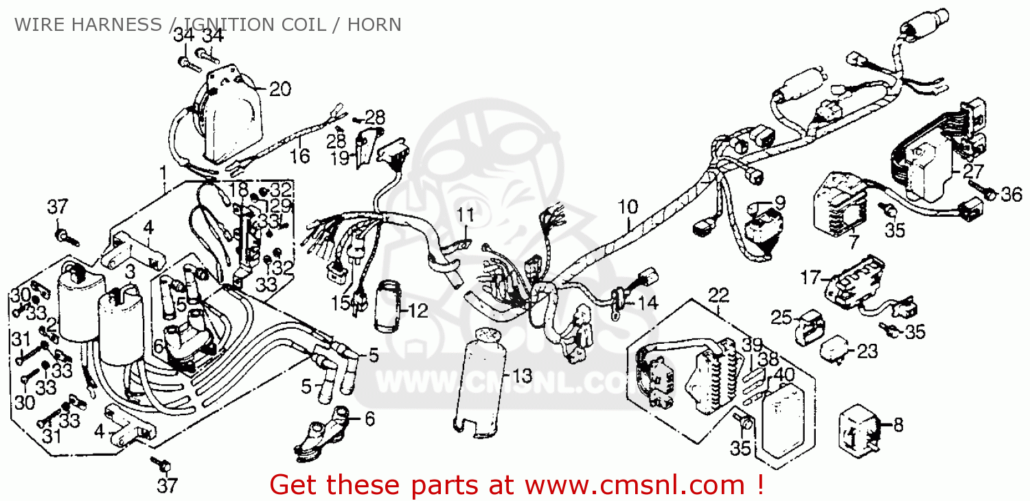 Honda Gl1000 Goldwing 1976 Usa Wire Harness / Ignition ... 2004 cbr 1000 wire diagram 