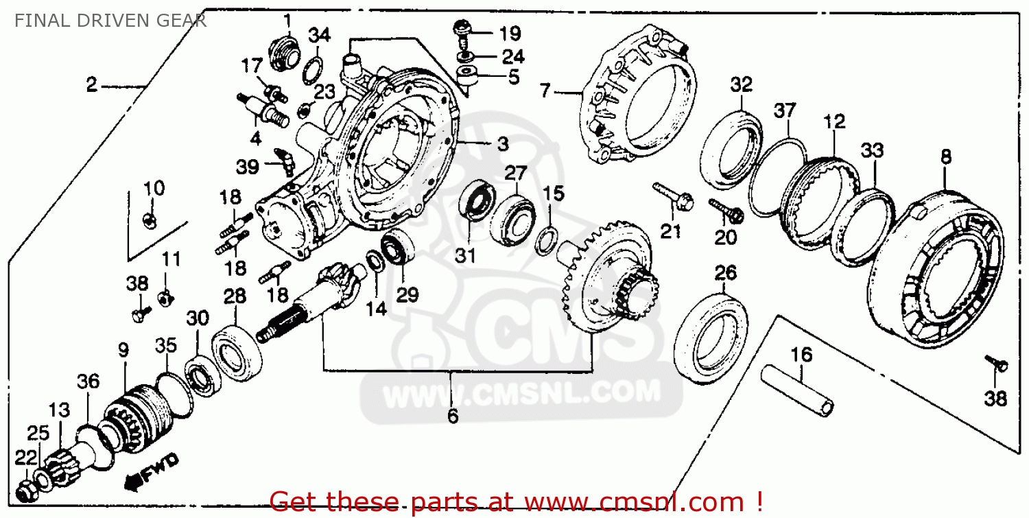 Honda Gl1100 Goldwing 1982 (c) Usa Final Driven Gear ... honda ft500 wiring diagram 