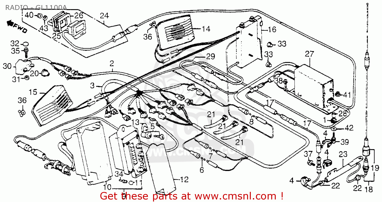 Honda Gl1100 Goldwing 1983 (d) Usa Radio - Gl1100a ... gl1800 fuse diagram 
