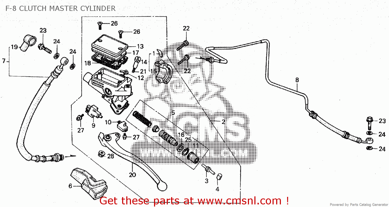 Honda GL1200A GOLDWING ASPENCADE 1984 (E) F8 CLUTCH MASTER CYLINDER