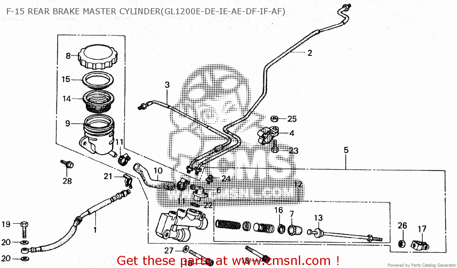 Honda GL1200A GOLDWING ASPENCADE 1985 (F) F15 REAR BRAKE MASTER
