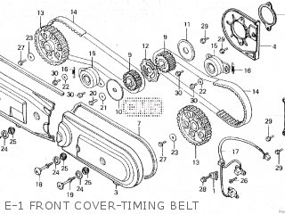 E-1 FRONT COVER-TIMING BELT - GL1200A GOLDWING ASPENCADE 1987 (H)