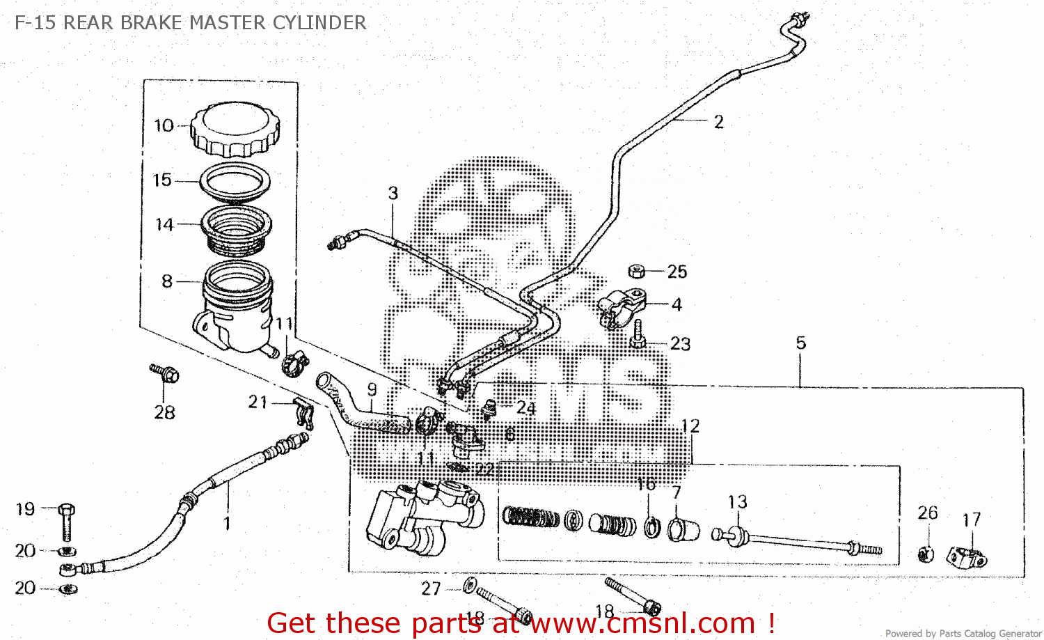Honda GL1200D GOLDWING 1986 (G) F15 REAR BRAKE MASTER CYLINDER buy F