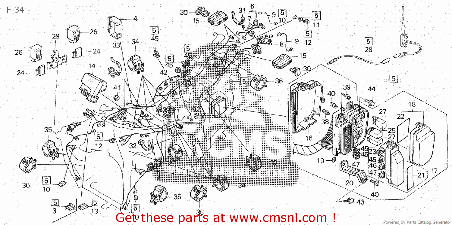 Honda GL1500 GOLDWING 1989 (K) JAPAN SC22-100 F-34 - buy F-34 spares online