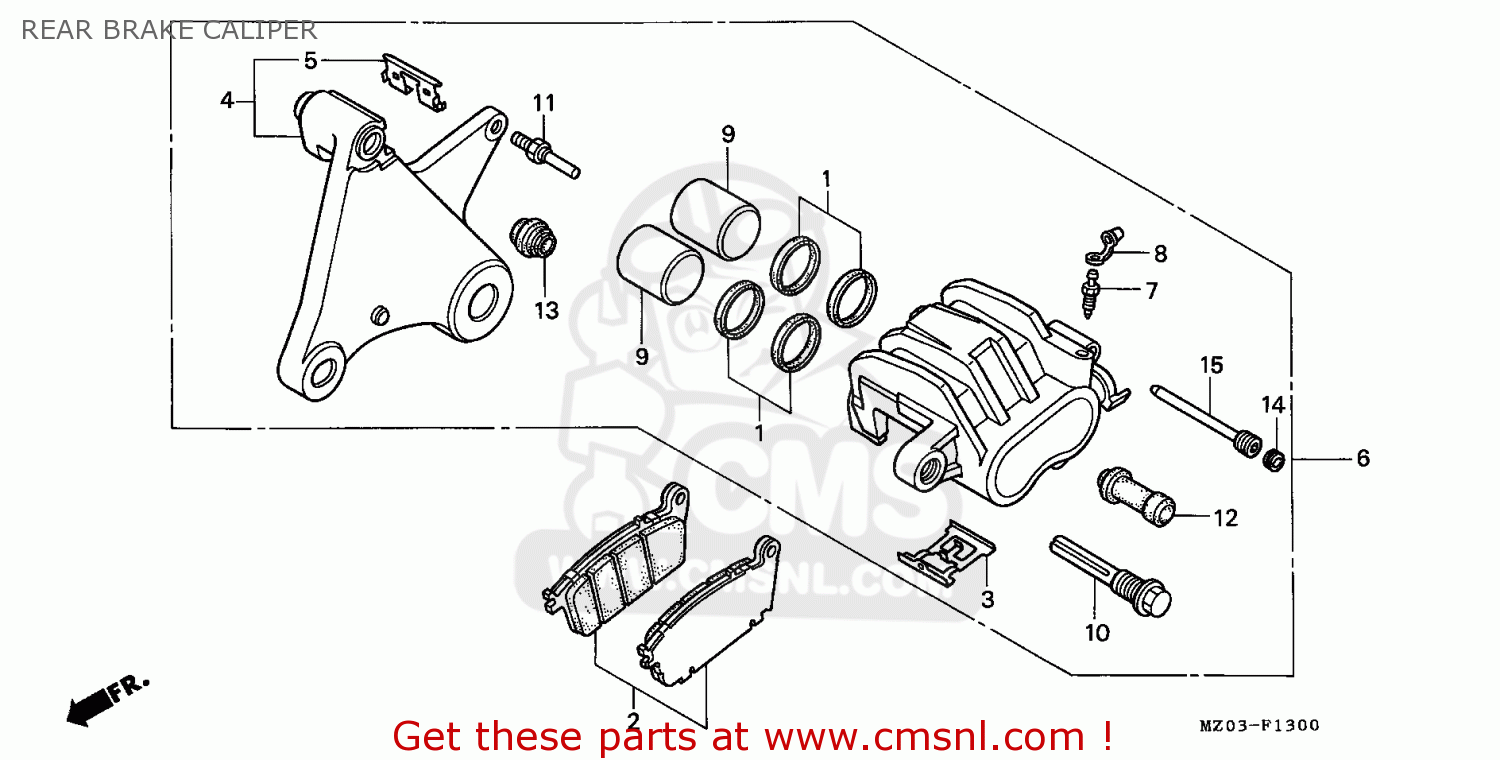 Honda GL1500C VALKYRIE 1999 (X) SWITZERLAND REAR BRAKE CALIPER buy