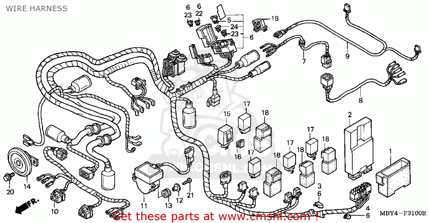 Honda GL1500CF VALKYRIE INTERSTATE 1999 (X) USA CALIFORNIA WIRE HARNESS