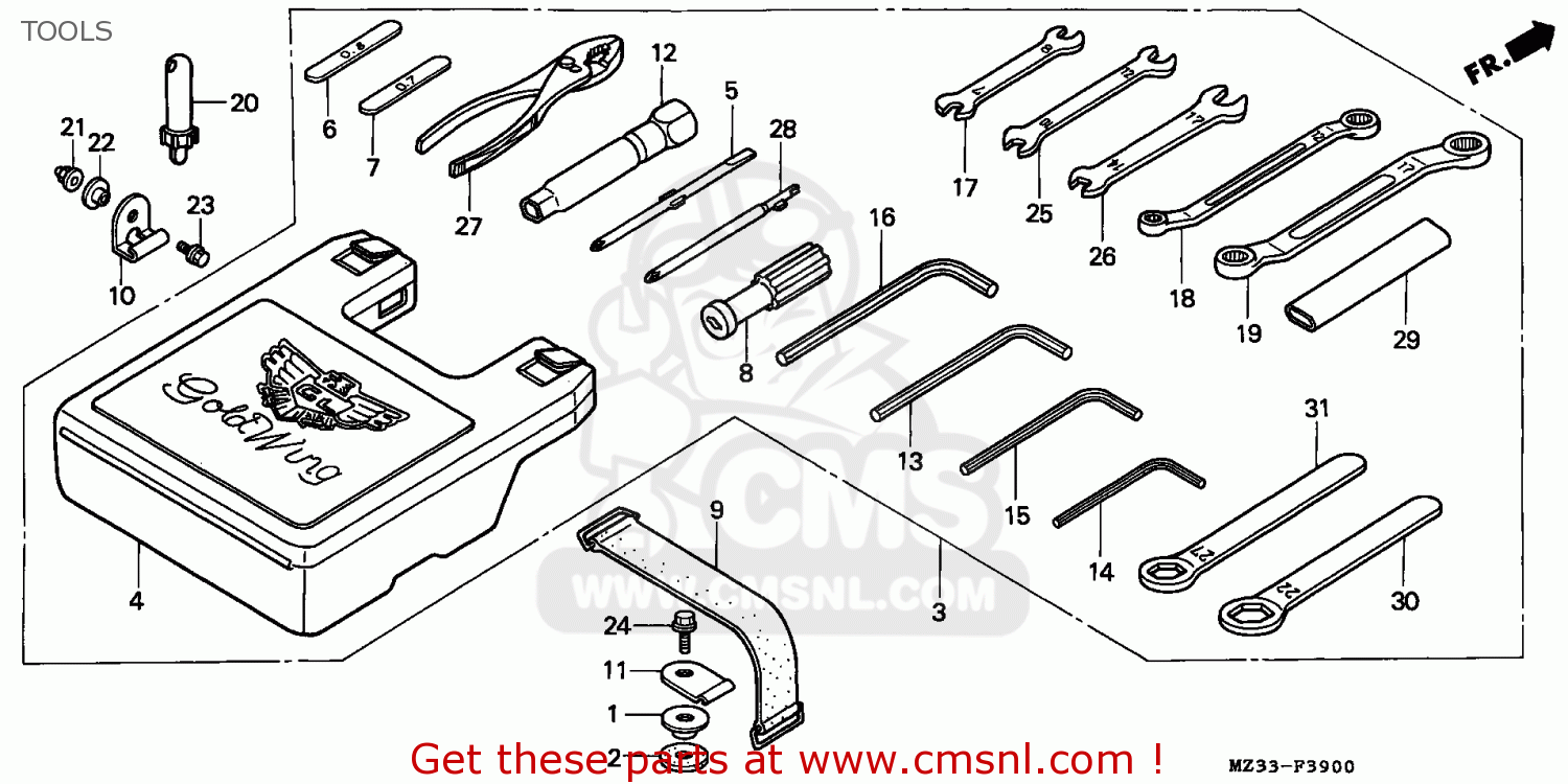 Honda GL1500SE GOLDWING SPECIAL EDITION 1996 (T) ENGLAND / MKH TOOLS buy TOOLS spares online