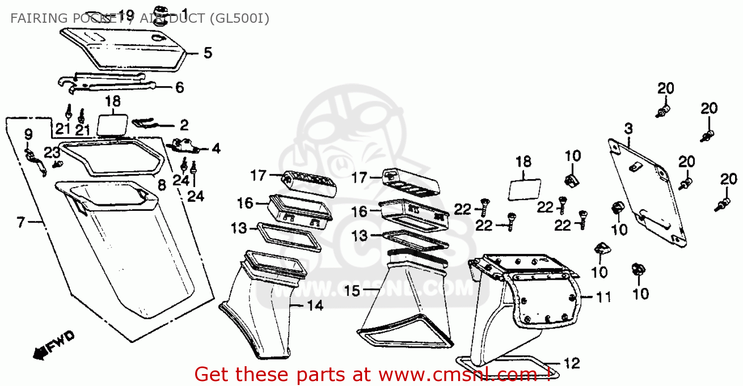 Honda GL500I SILVERWING INTERSTATE 1981 (B) USA parts lists and schematics