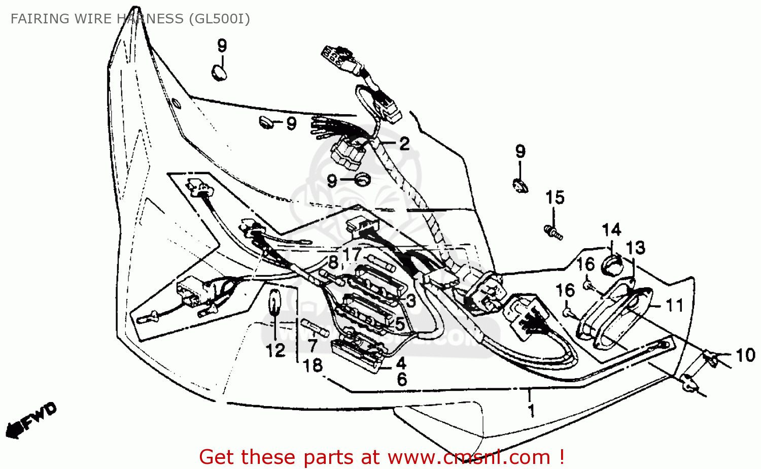 Honda GL500I SILVERWING INTERSTATE 1981 (B) USA parts lists and schematics