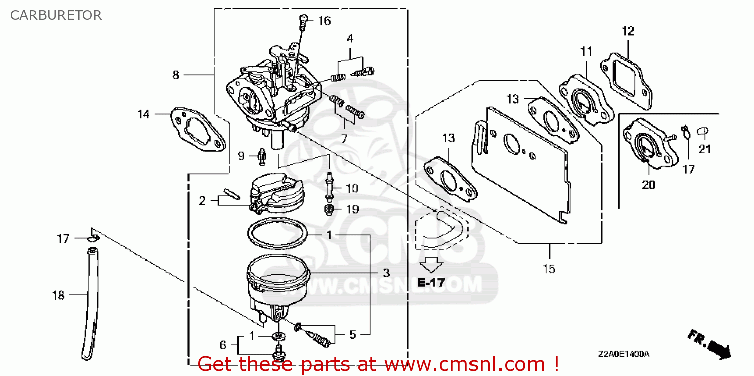 Honda GS160A\QBU\14Z2A401 CARBURETOR - buy CARBURETOR spares online