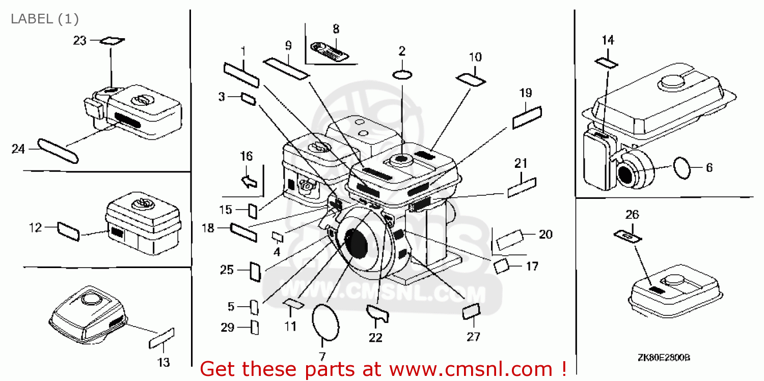 Honda Gx160k1\ved6\14zk8403 Label (1) - Buy Label (1) Spares Online