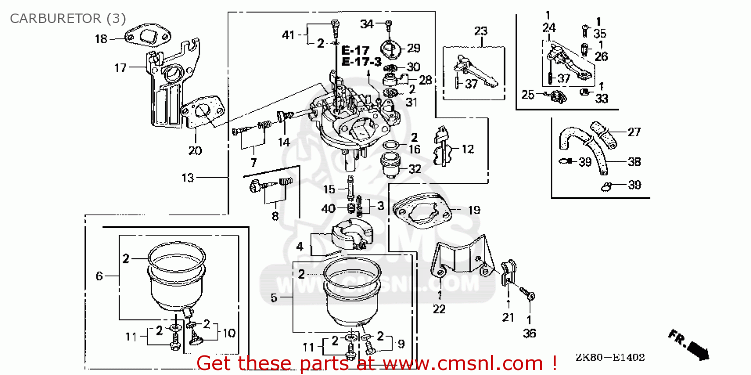 Honda GX160\QXE\14ZK8403 CARBURETOR (3) - buy CARBURETOR (3) spares online