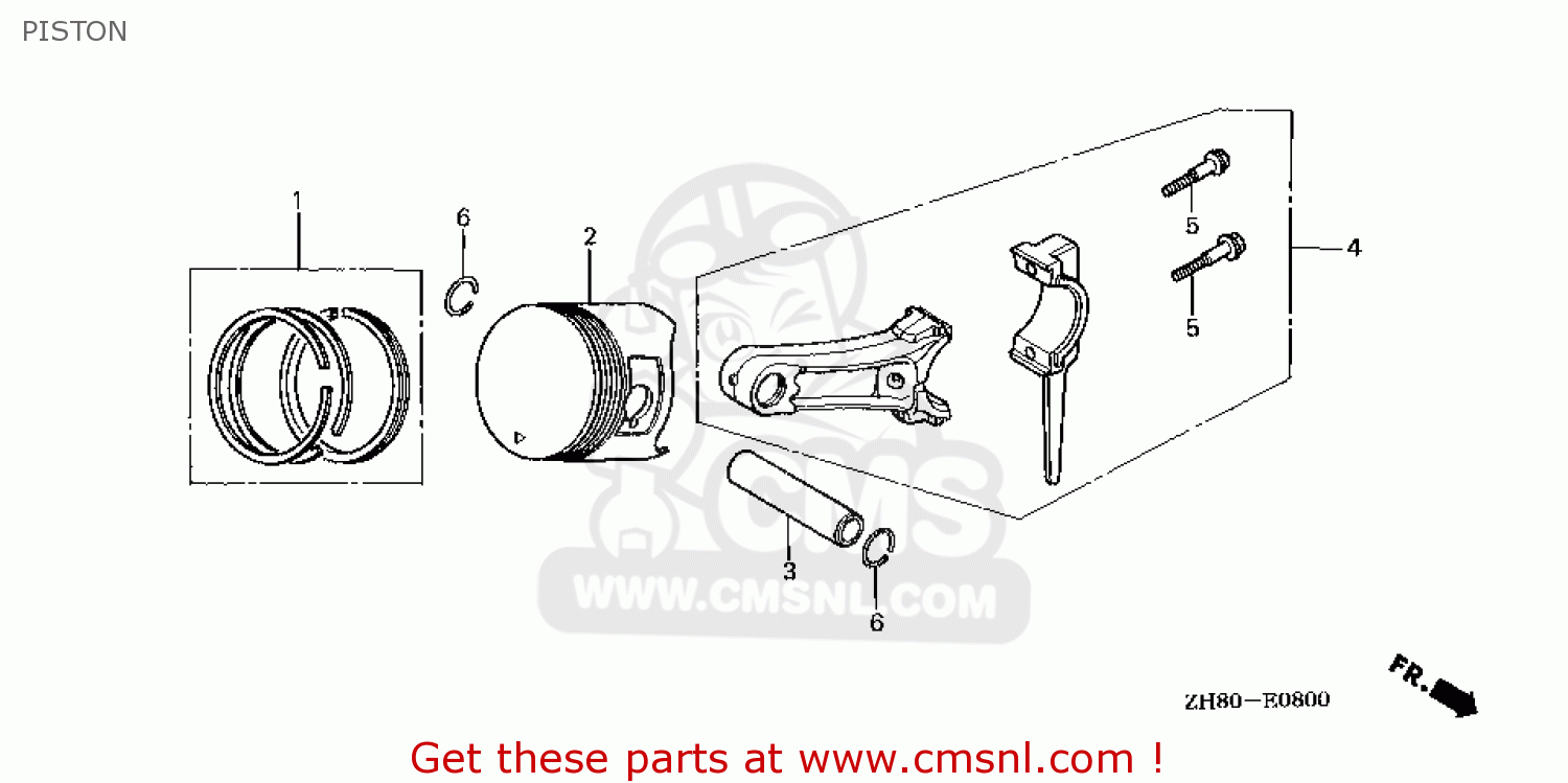Honda GX160\T1\14ZH80E9 PISTON buy PISTON spares online
