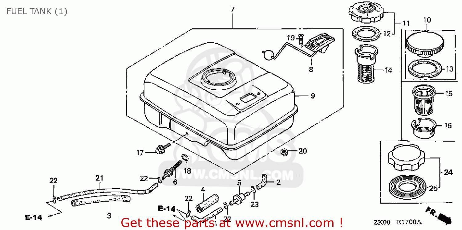 Honda GX200\SXE4\14ZK0402 FUEL TANK (1) - buy FUEL TANK (1) spares online