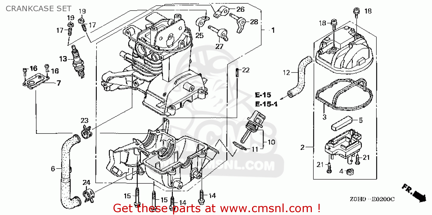 Honda GX25\SET_A\14Z0H0E4 CRANKCASE SET - buy CRANKCASE SET spares online