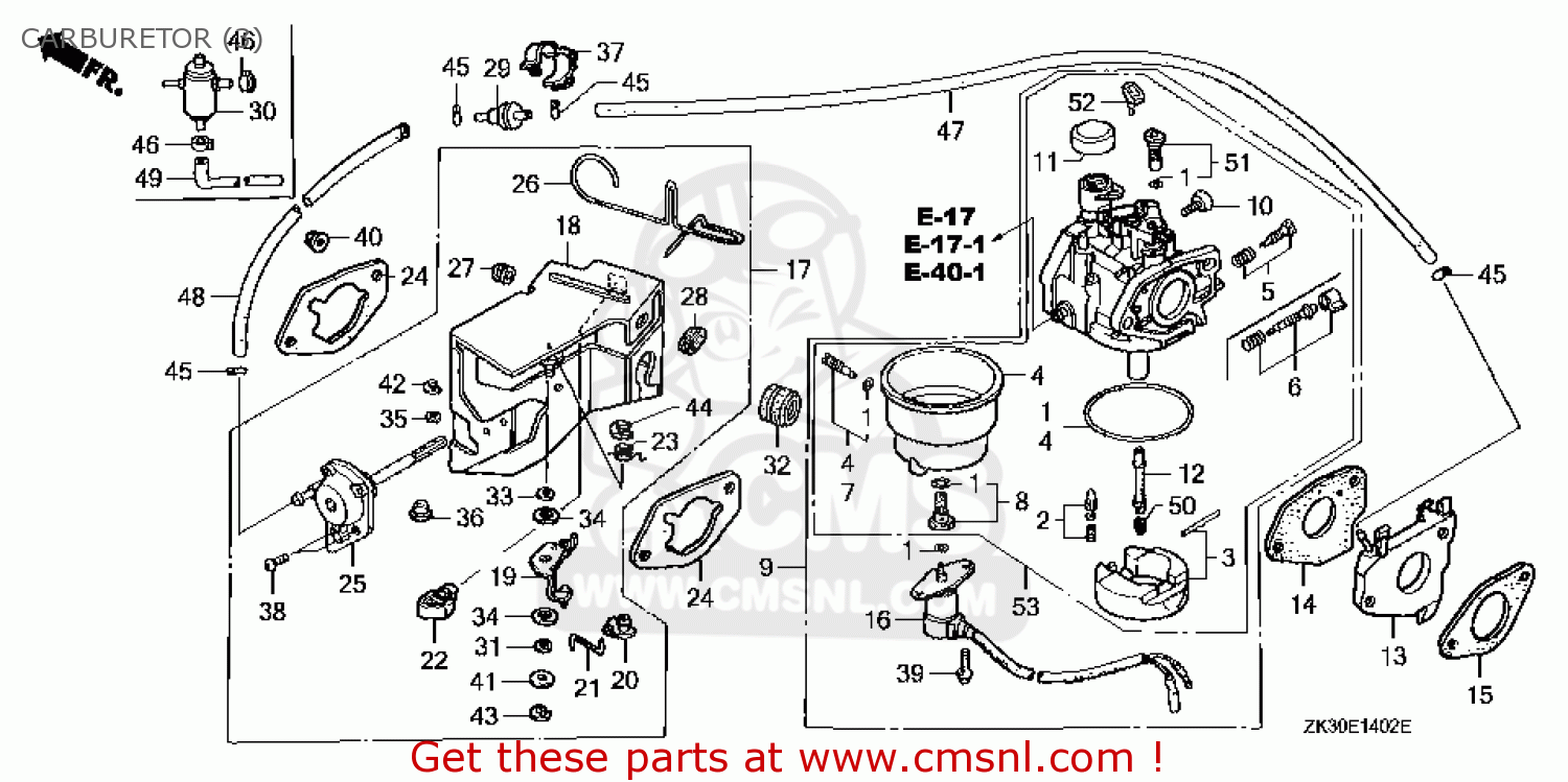 Honda GX340K1\VS4\18ZE30E6 CARBURETOR (3) - buy CARBURETOR (3) spares ...